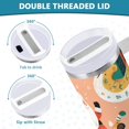 thumbnail image 3 of Yayeee 30oz Stainless Steel Tumbler with Straw and Handle Double-Wall Insulated Travel Water Bottle, Pink Christmas Santa, 3 of 8