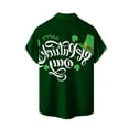 thumbnail image 3 of WREESH Men's Button Down Shirt Casual St. Patrick's Day Shirt Shamrocks Print Beach Shirt Turndown Short Sleeve Shirt Green, 3 of 3