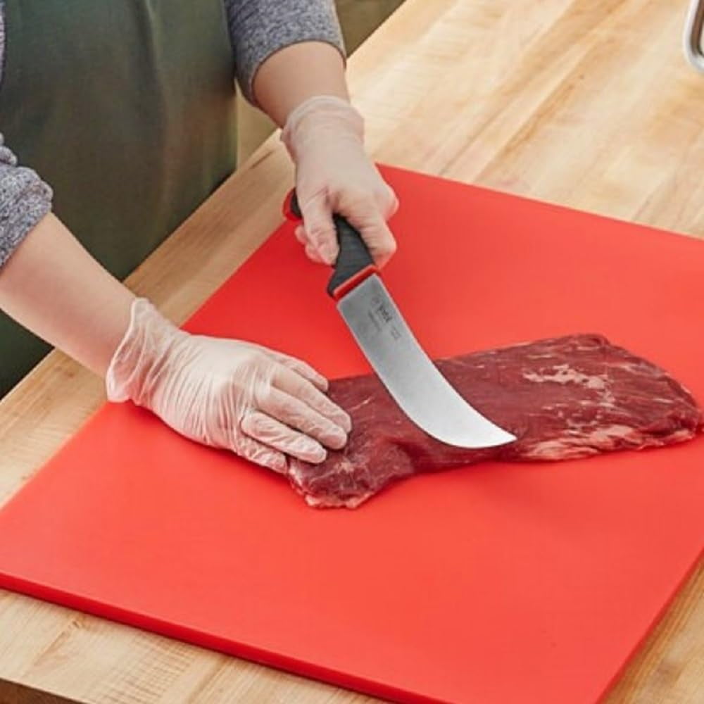 TrueCraftware- 24" X 18" X 1/2” Plastic Cutting Board for Kitchen Red Color- Plastic Commercial Chopping Board Anti Slip Surface Chopping Food Cutting Mat for Meat Vegetables