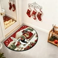 thumbnail image 5 of Mecorevxz Christmas Decorations,Half Round Doormat Non Slip Indoor Outdoor Entrance Semi Circle Area Rug Washable Half Moon Rug Front Floor Mat for Christmas Decor（E）, 5 of 7