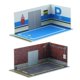 thumbnail image 1 of 2 piezas 1:32 modelo de estacionamiento coche fundido a presión garaje para diorama estilo E, 1 of 9