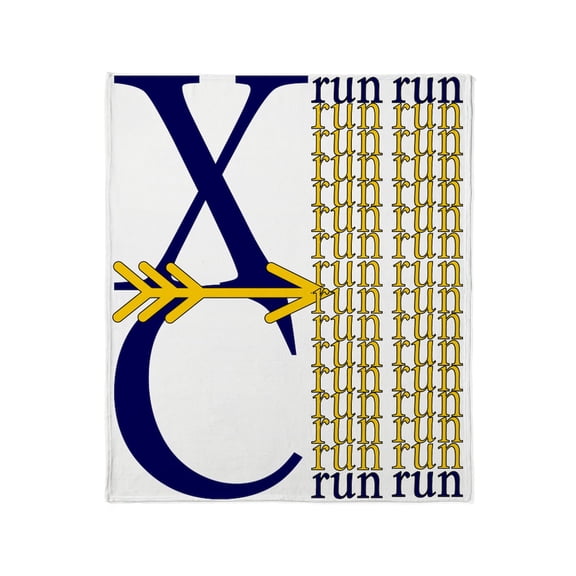 CafePress - XC Run Navy Gold Throw Blanket - Soft Fleece Throw Blanket, 50"x60" for All Ages