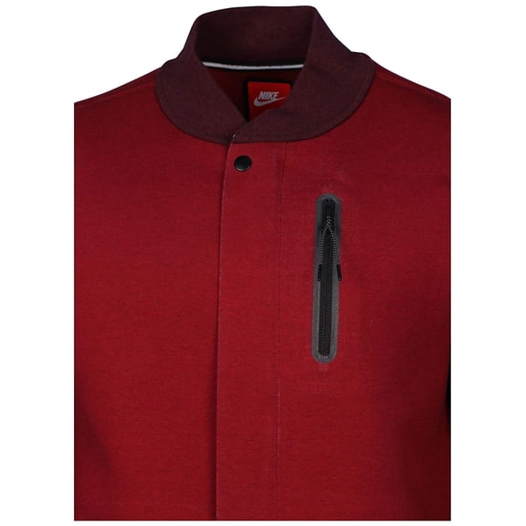 Nike Mens Tech Varsity Jacket,Mid Team Red Heather/Cherrywood Heather,2XL
