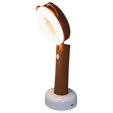 Brown Lamp Cord - 2-in-1 lamp (Desk Lamp and Handheld portable torch) Brown Bear Ears LED Desk Lamp with USB Cord with a rechargable. Product Size: 3.25x3.6x9.6e battery base. Night lamp. Portable