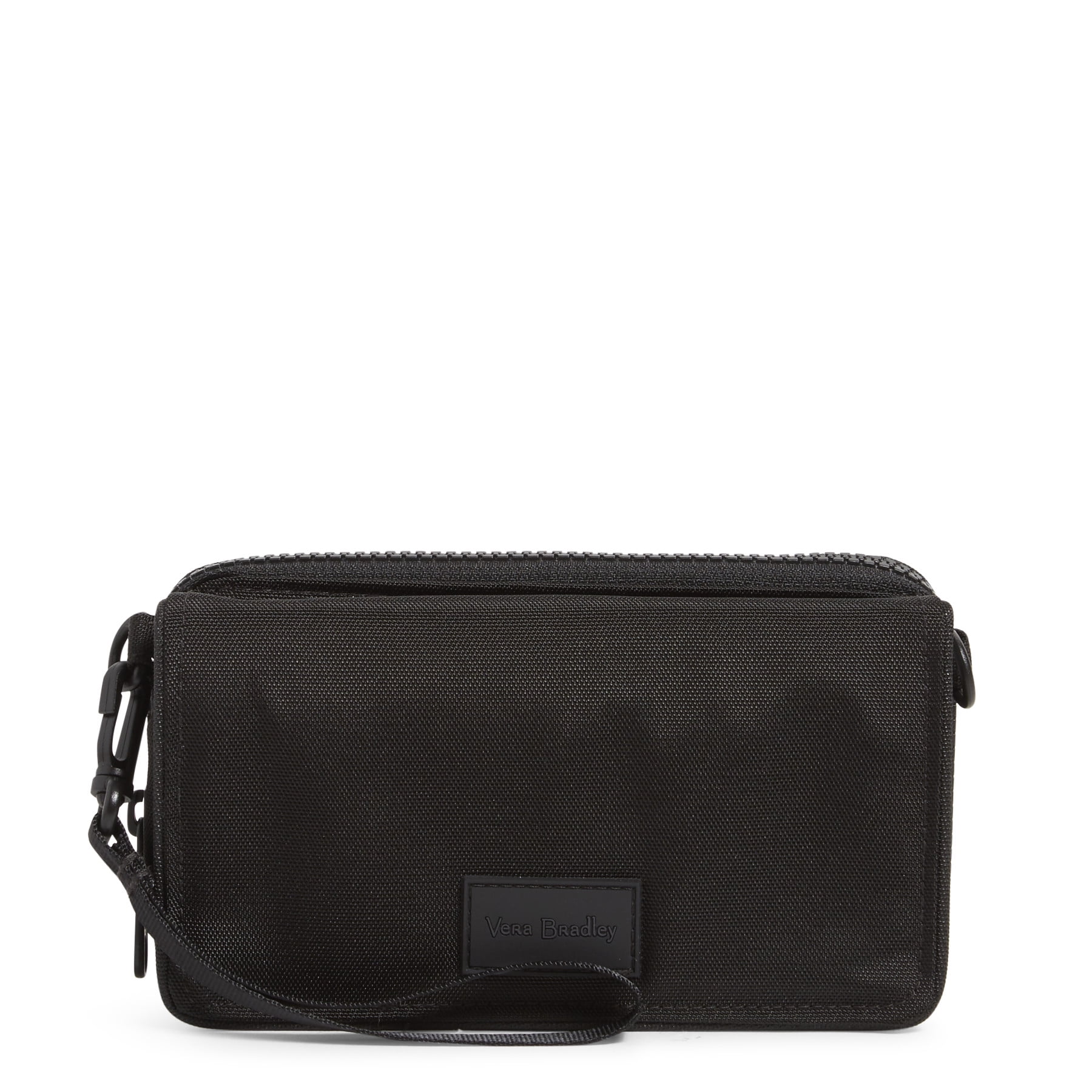 Vera Bradley Women s Recycled RFID Compact Crossbody Bag Black Walmart