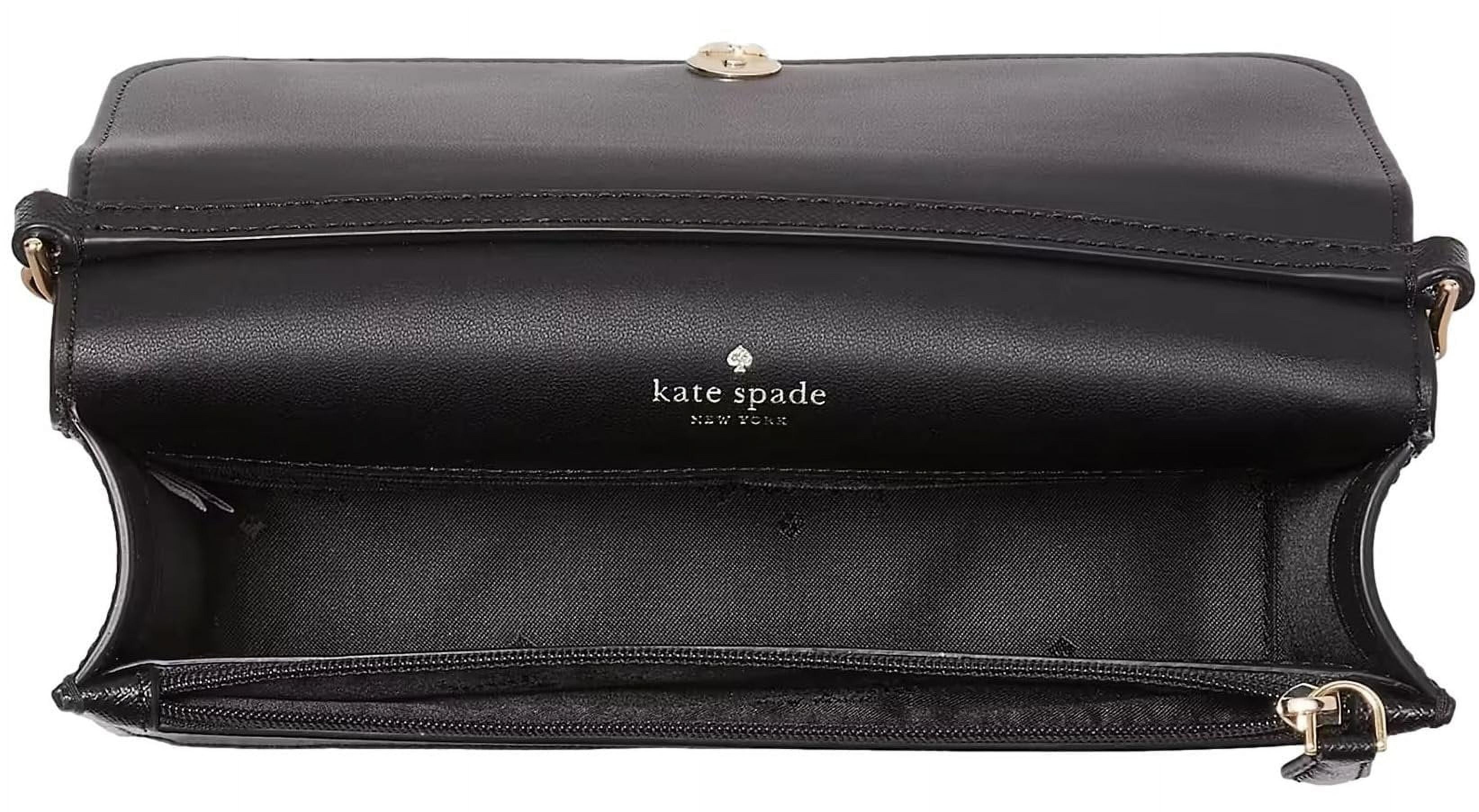 Kate Spade New York Women's Madison Saffiano Leather Small Flip CrossBody Bag, Black