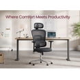 thumbnail image 3 of VASAGLE Office Chair, High Back Mesh Chair for Computer Desk, Height Adjustable Lumbar Support, Ergonomic, Adjustable 3D Headrest and Armrests, Tilt Function, for Home Office, Ink Black, 3 of 7