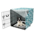 thumbnail image 5 of Winter Dog Crate Cover, Clothes to Wear in the Cold Weather Coat Gloves Boots Seasonal Print, Easy to Use Pet Kennel Cover Small Dogs Puppies Kittens, 7 Sizes, Dark Turquiose and White, by Ambesonne, 5 of 6