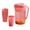 pink, variant on HengDidi Plastic Water Pitcher Set with Lid and Four Cups Large Capacity for Cold Hot Beverages Refrigerator Safe Ideal for Parties Picnics Kitchen Use in Pink Green Blue