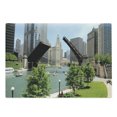 thumbnail image 1 of United States Cutting Board, Downtown Chicago Illinois Finance Business Center Lake Michigan Avenue Bridge, Decorative Tempered Glass Cutting and Serving Board, Large Size, Multicolor, by Ambesonne, 1 of 1
