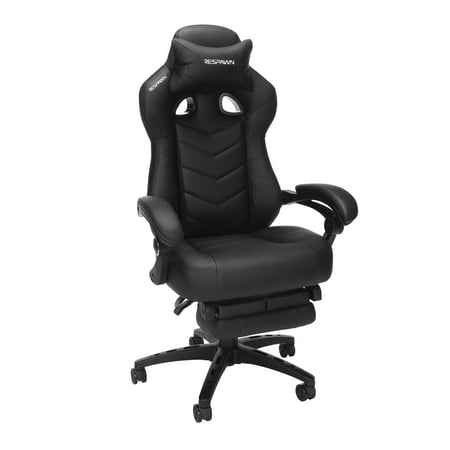 RESPAWN 110 Pro Racing Style Gaming Chair, Reclining Ergonomic Chair with Built-in Footrest, in Black (RSP-110V2-BLK)