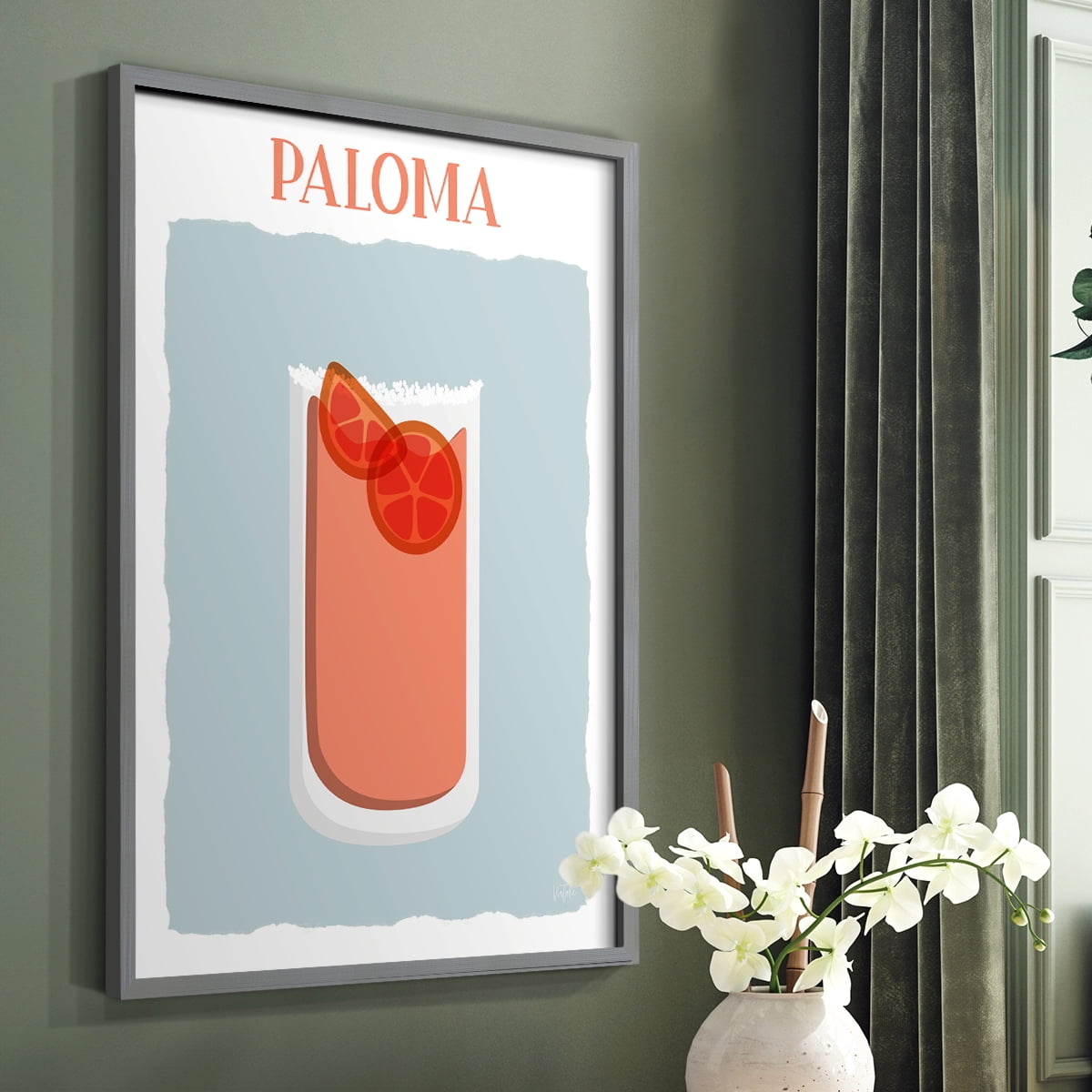 Paloma in Gray Solid Wood 16 x 20 Framed Print
