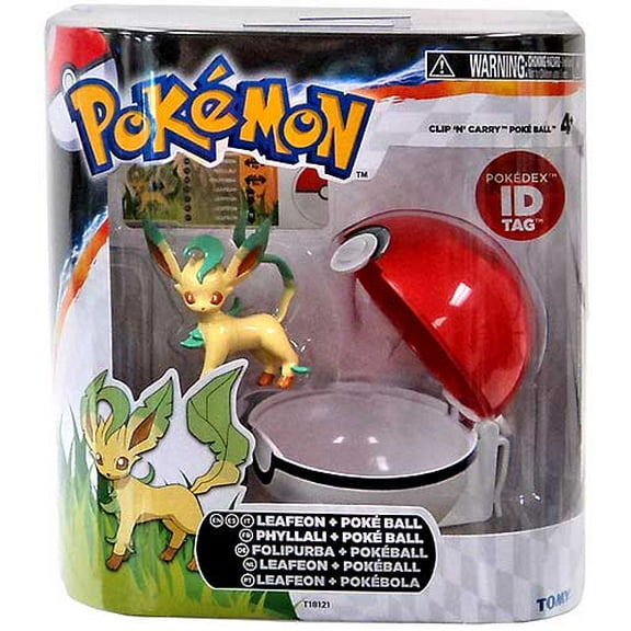 Pokemon TOMY Clip n Carry Pokeball Leafeon & Poke Ball Figure Set