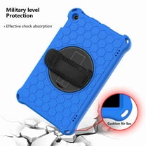 Fire HD 10 Case 9th/7th/5th Gen (2019/2017/2015 Release) Tablet Case, Dteck Hybrid Shockproof Rubber Kids Friendly Protection Hard 360 Rotatable Built-in Kickstand Cover, Blue Black