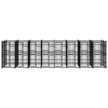 vidaXL Outdoor Dog Kennel Steel 158.8 ft&sup2;