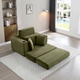 thumbnail image 5 of 52.4'' Boneless Chaise Lounge Chair Indoor-Oversized Cloud-Like Cozy Comfy Modular 3-in-1 Sofa Bed for Reading with Ottoman & Cup Holders for Living Room Bedroom Reading,Green., 5 of 8