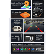 ESSGOO Double Din 7 Car Stereo Radio Wireless Apple/Android CarPlay with 5.1 Bluetooth with 12 LED Camera, Mirror Link, Touch Screen FM Radio, Microphone