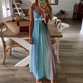 thumbnail image 4 of LAICAIW Robe d'Été Teinture sur Nœuds Florale Col en V Aguichant Sans Manches Femme Longue Mode Ample Maxi Robes Plage Fête Robe d'Été, 4 of 4