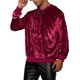 thumbnail image 4 of Sudadera de terciopelo INSPIRE CHIC para hombre, con capucha y mangas largas, sudaderas tipo pullover 2XL Burdeos, 4 of 5