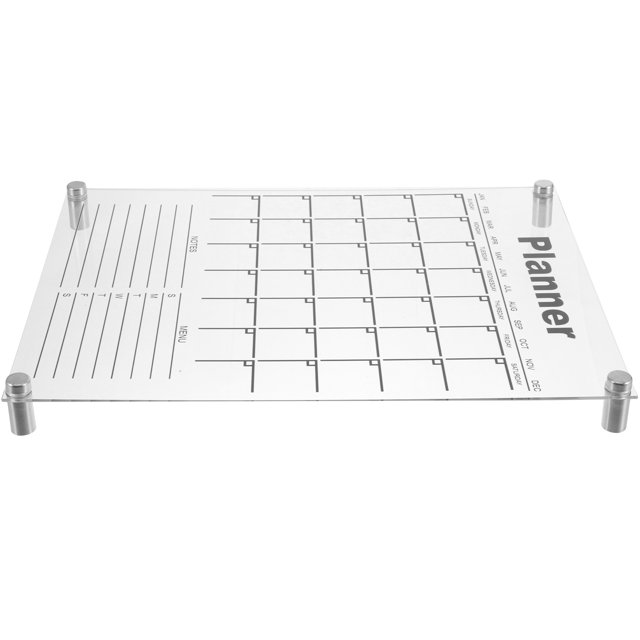 OULII 1Set Acrylic Wall Calendar Dry Erase Board White Month Planner for Home Use with Smooth Surface