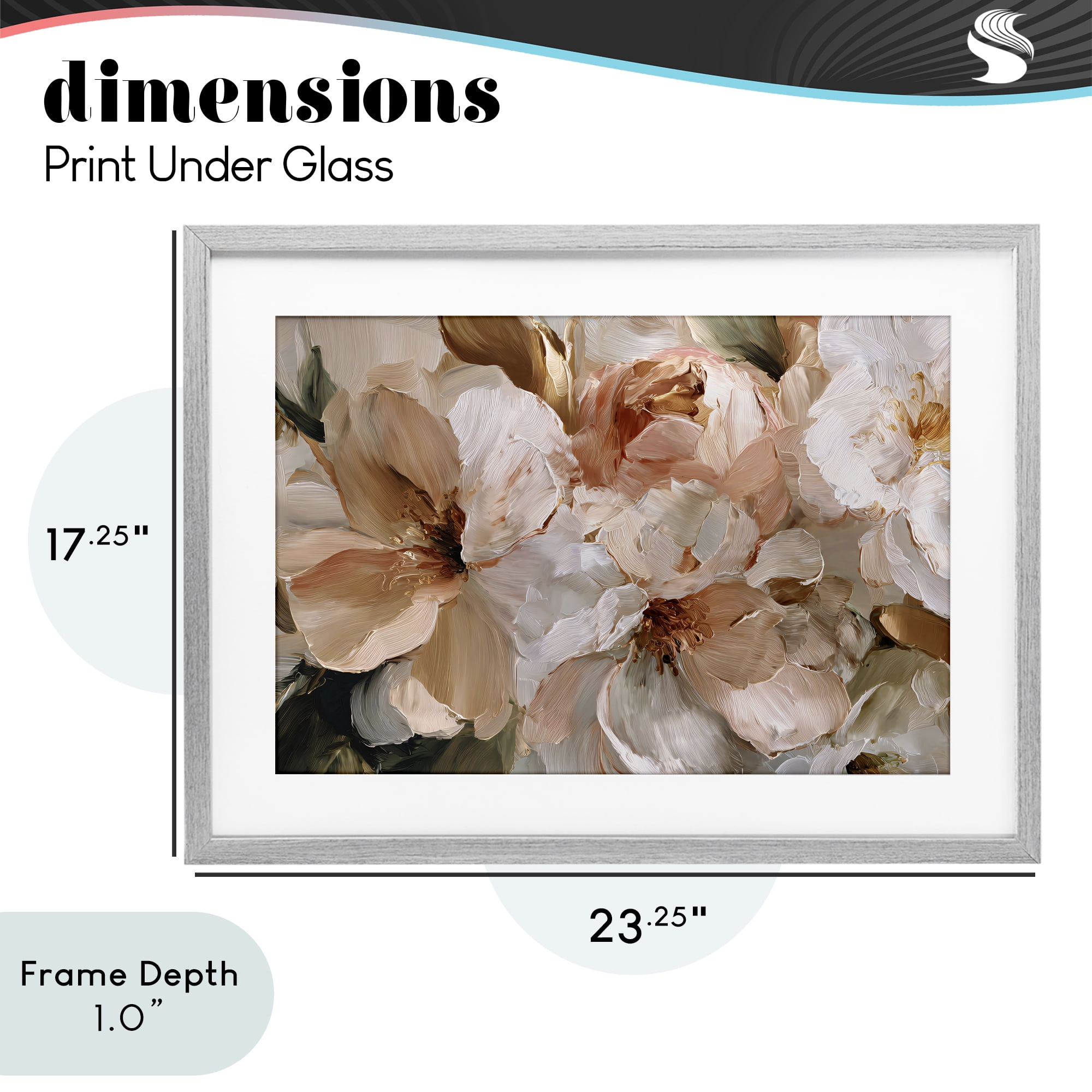 Stupell Industries Pink Brushstroke Petals Gray Framed Print Under Glass, design by Jacky Ngan
