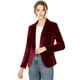 thumbnail image 1 of Abrigo Oficina Allegra K Chaqueta Terciopelo Botones Cuello Chal Vino Rojo XS, 1 of 7