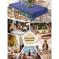 thumbnail image 5 of Navy Blue Boho Table Cloth, Waterproof Tablecloth for Square Tables, Vintage Ethnic Tribe Abstract Art Retro Reusable Washable Fabric Table Cover for Restaurant Kitchen Dining Tables 60"x60", 5 of 9