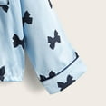 thumbnail image 5 of Lenpel Satin Pajamas Set for Girls Long Sleeve Button down Printed Sleepwear Pants 2 Pcs Pjs Set Size 8- 12 Years, 5 of 6