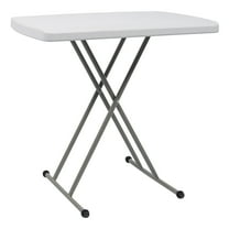 IVV 30x20in Folding Table, White Indoor/Outdoor Utility Table, Height Adjustable, Snack Table Sofa Side Table, Space Saving, White