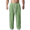 thumbnail image 6 of Paiwinds Men's Solid Color Elastic Waistband Drawstring Ankle Pants, Comfortable for Sports and Leisure, Breathable Fabric for All Seasons, Straight Leg Design with Pockets, 6 of 8