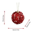 thumbnail image 2 of OCCOA Sequin Pearl Christmas Ball Ornaments Glitter Hanging Baubles in Teal Gold Red for Xmas Tree Wreath Holiday Decor Home Accents Party Supplies, Red, 2 of 6