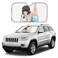 thumbnail image 2 of DouZhe Car Sunshades for Windshield, Moe Cute Character Pattern Car Sun Shade Block Heat and UV Rays, 55" x 30", 2 of 8