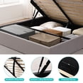 thumbnail image 5 of VELOCAVA Queen Size Bed Frame, Lift Up Storage Bed with Button Tufted Headboard, Under bed Storage, Linen Greige, 5 of 10