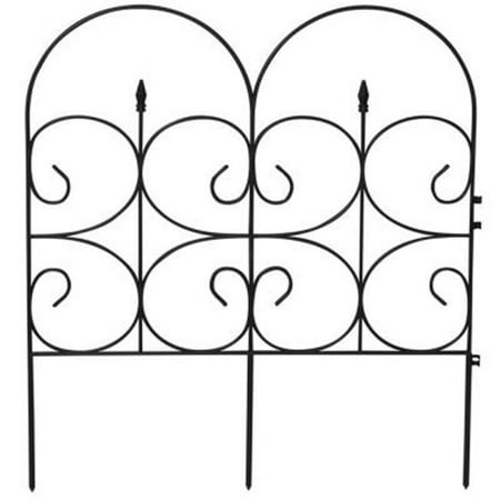 - Victorian Black Resin Fleur De Lis Large Fence Garden Fencing, 14 ft.