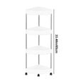 thumbnail image 3 of Bathroom Corner Storage Shelf Organizer With Detachable Design 4 Tiers Rolling Wheels And Holes, 3 of 6