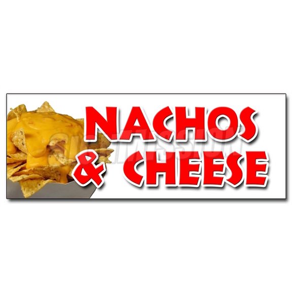 48" NACHOS & CHEESE DECAL sticker snack melted mexican food tacos tex mex