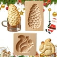 thumbnail image 7 of Yucurem 5PCS Christmas Wooden Cookie Molds, 3D Carved Baking Biscuit Cutter, Embossing Press Stamps for Christmas Kitchen DIY Family Gatherings, 7 of 7
