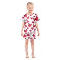 thumbnail image 3 of Red Heart Pattern Summer Pajama Set Soft Cotton Short Sleeve Sleepwear 2PCS Pajama Sets Breathable Lounge Set Size 14Y, 3 of 7