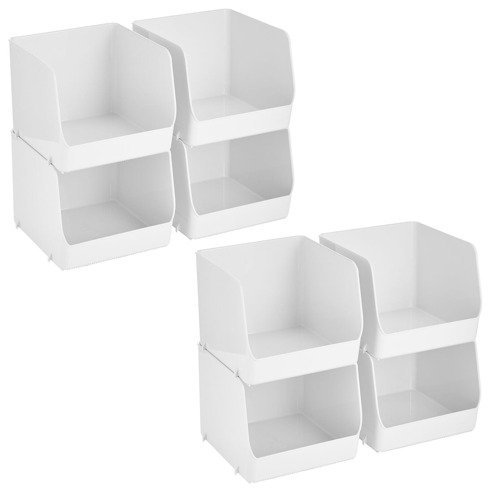 mDesign Plastic Stackable XL Food Storage Organizer Container Bin