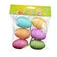 thumbnail image 5 of Holloyiver 6Pcs Glitter Easter Egg Ornaments, Colorful Decorative Easter Egg Foam Egg Tree Hanging Ornaments DIY Craft for Easter Home Office Party Decor, 2.4 x 1.6 Inch, 5 of 9