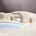 thumbnail image 4 of Sumerain Widespread 3 hole Waterfall Bathroom Sink Faucet with 2 Knob, Brushed Nickel, 4 of 5