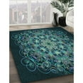 thumbnail image 3 of Ahgly Company Machine Washable Indoor Rectangle Transitional Deep-Sea Green Area Rugs, 7' x 9', 3 of 7