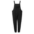 thumbnail image 5 of EHQJNJ Womens Romper Pantsuit Sleeveless Overalls Jumpsuit Casual Solid Summer Bib Pants Bottons Jumpsuit Romper with Button Pockets Black Rompers for Women Long Sleeve Shorts, 5 of 6