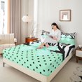 thumbnail image 4 of Castle Fairy Kawaii Ribbon Bow Bed Sheets for Boys Girls,Zebra Print King Sheets, 4 of 7