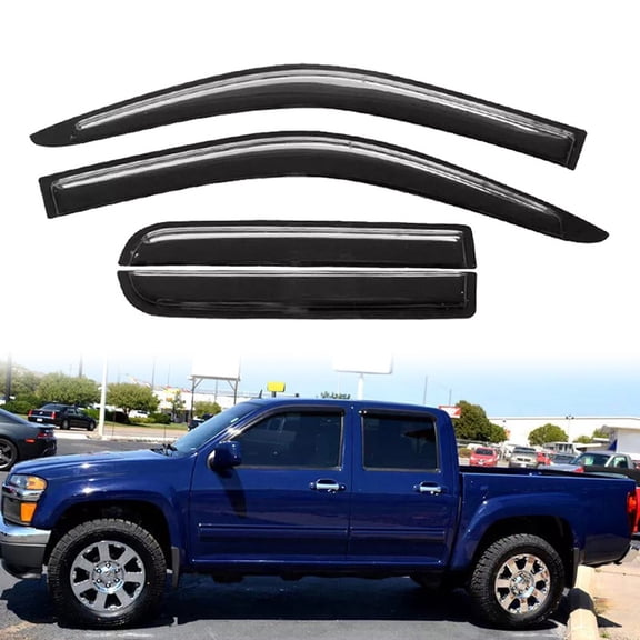 Possbay Window Visor Sun Rain Guard Deflector For CHEVROLET COLORADO CREW CAB 2004-2012