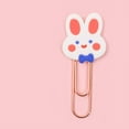 thumbnail image 1 of Bookmark Clips Cute Cartoon Pattern Metal Soft Rubber Light Portable Office Clips for Classification Blue Bow Bunny, 1 of 5