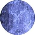 thumbnail image 1 of Ahgly Company Indoor Round Abstract Blue Contemporary Area Rugs, 7' Round, 1 of 4