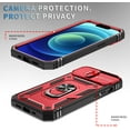 thumbnail image 2 of for iPhone 13 / iPhone 14 Kickstand Case with Camera Cover Military Grade Drop Dual Layer Full Body Shockproof Protection Shell Case for iPhone 13 &iPhone 14- Red, 2 of 14