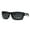 Matte Black Black, variant on Polarized Mens Narrow Rectangular Plastic Agent Style Sport Sunglasses Shiny Black Green