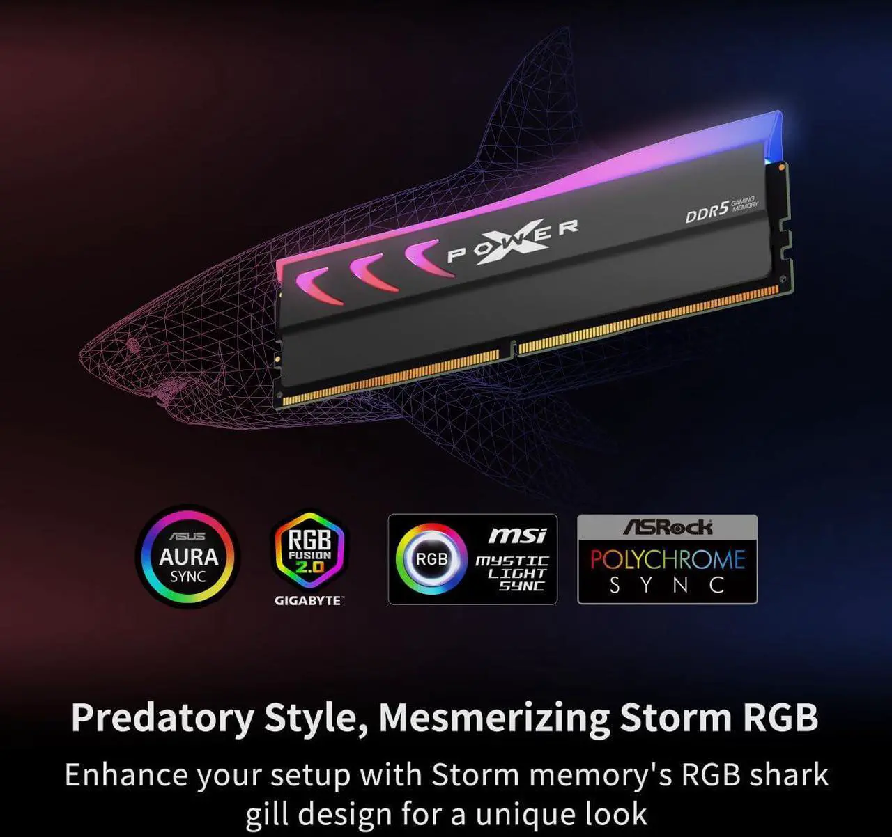 Silicon Power DDR5 32GB (2x16GB) Storm RGB 6000MT/s (PC5-48000) 288-pin CL36 1.35V UDIMM Desktop Memory Module RAM SP032GXLWU60FFDL White
